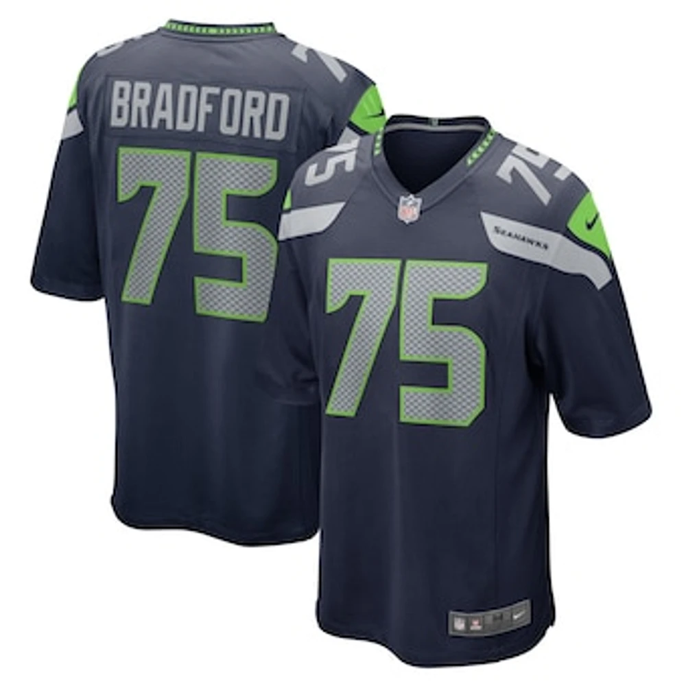 Men's Nike Anthony Bradford College Navy Seattle Seahawks Team Game Jersey