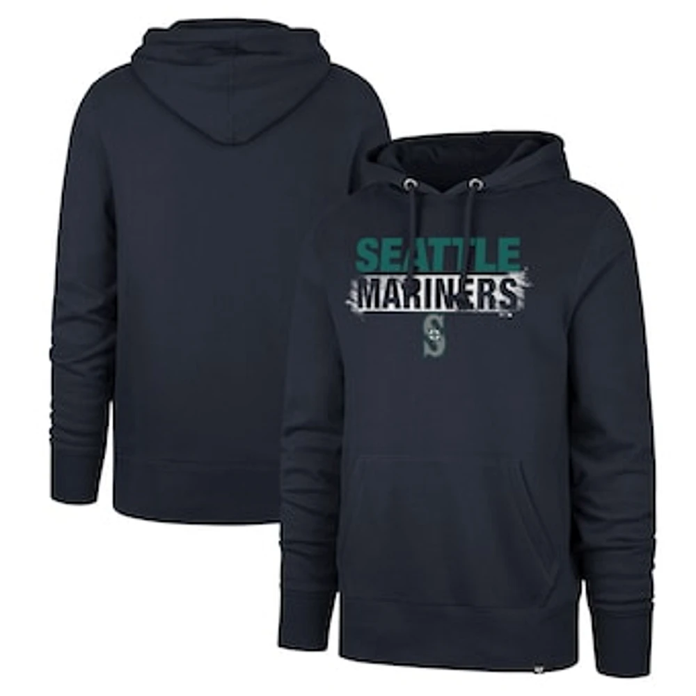 Men's '47 Navy Seattle Mariners Base Slide Headline Pullover Hoodie