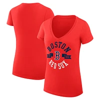 Women's G-III 4Her by Carl Banks Red Boston Sox City Graphic V-Neck Fitted T-Shirt