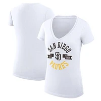 Women's G-III 4Her by Carl Banks San Diego Padres City Graphic V-Neck Fitted T-Shirt