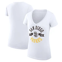 Women's G-III 4Her by Carl Banks San Diego Padres City Graphic V-Neck Fitted T-Shirt