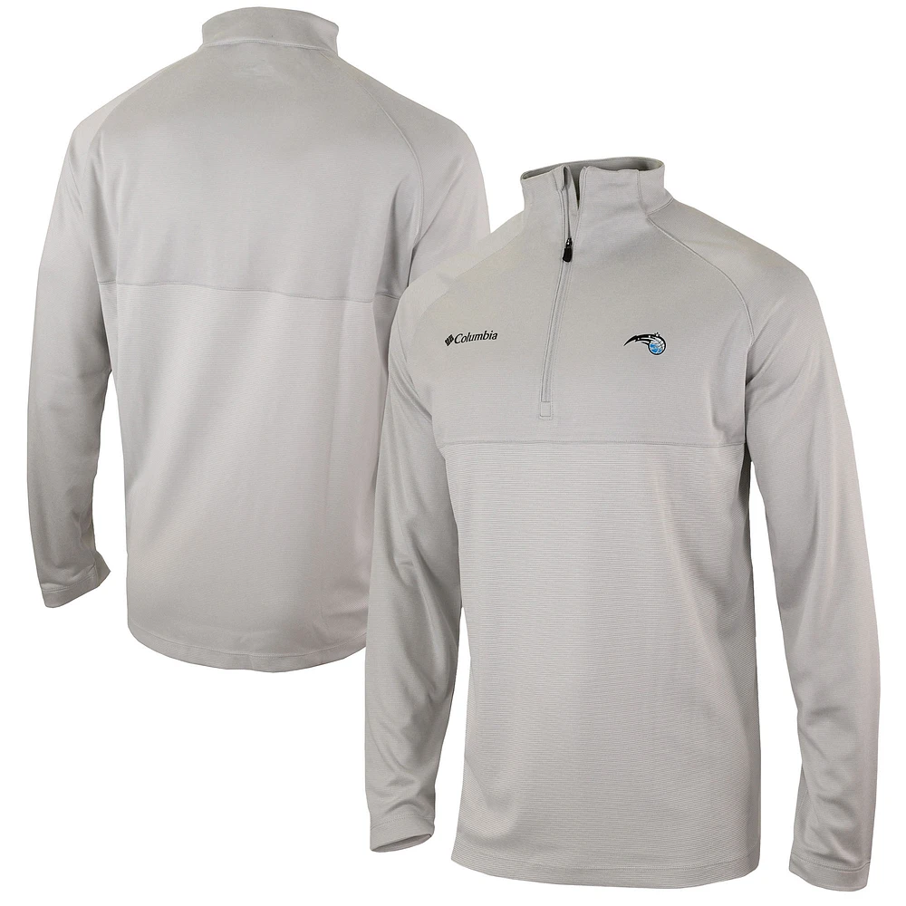 Men's Columbia Heather Gray Orlando Magic Omni-Wick Rockin' It Quarter-Zip Pullover Top