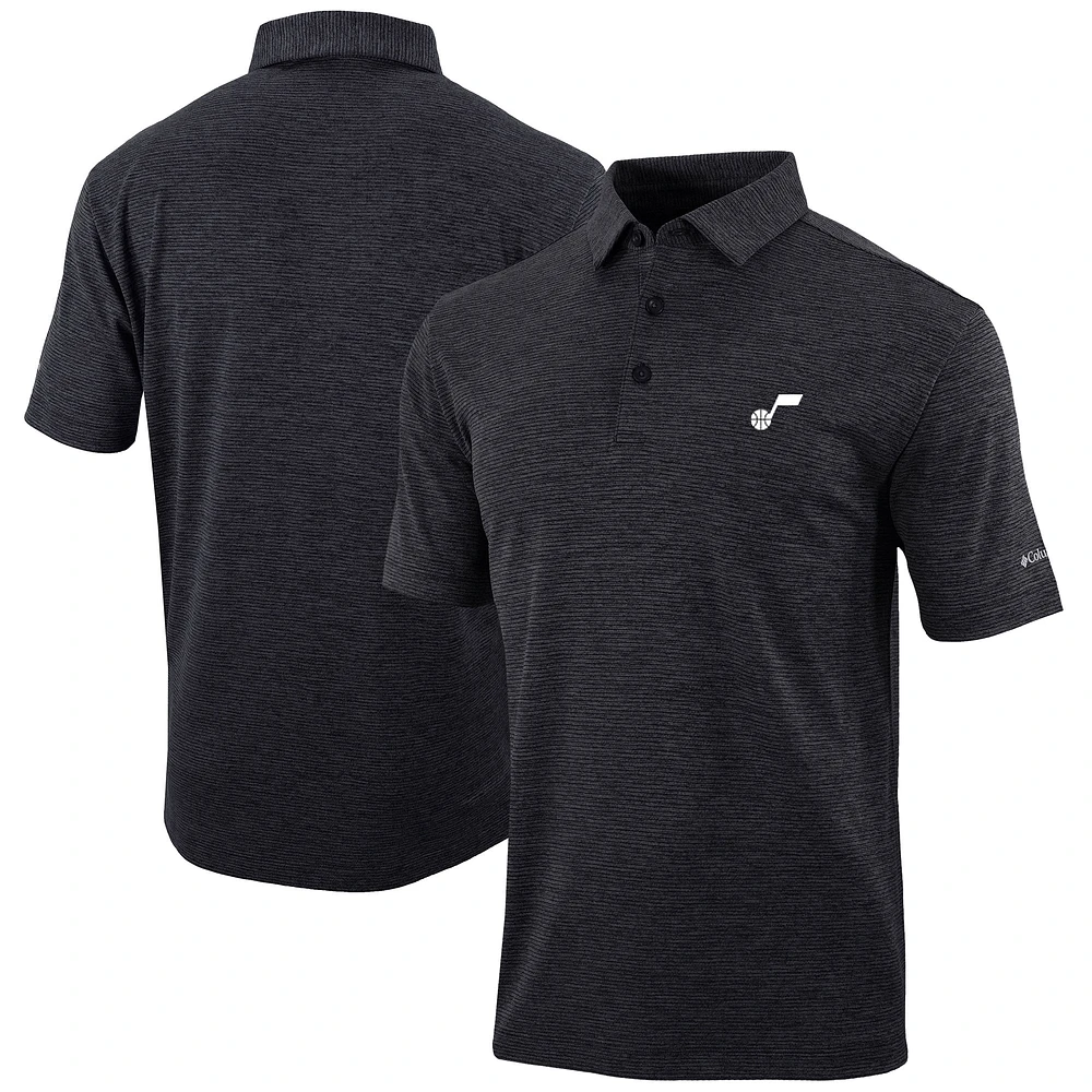 Men's Columbia Black Utah Jazz Omni-Wick Set II Polo