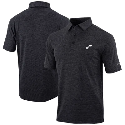 Men's Columbia Black Utah Jazz Omni-Wick Set II Polo