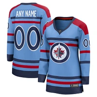 Women's Fanatics  Light Blue Winnipeg Jets Anniversary Breakaway Custom Jersey