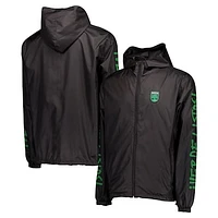 Men's Black Austin FC Graffiti Hoodie Full-Zip Windbreaker