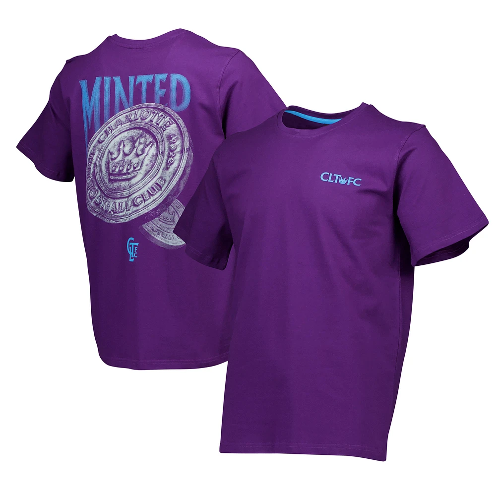 Men's Purple Charlotte FC Street Heavyweight Relaxed T-Shirt