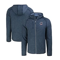 Men's Cutter & Buck  Heather Navy Chicago Cubs Stars Stripes Mainsail Sweater-Knit Full-Zip Hoodie