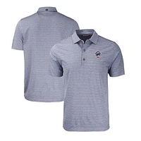 Men's Cutter & Buck  Heather Navy Chicago Cubs Stars Stripes Forge Eco Stripe Stretch Recycled Polo