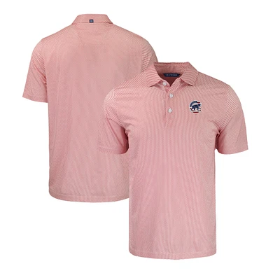 Men's Cutter & Buck  White/Red Chicago Cubs Stars & Stripes Pike Eco Symmetry Print Stretch Recycled Polo