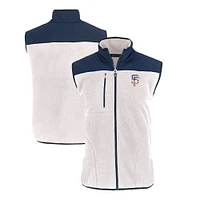 Men's Cutter & Buck  Oatmeal San Francisco Giants Stars Stripes Cascade Eco Sherpa Fleece Full-Zip Vest