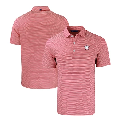 Men's Cutter & Buck  Red/White Houston Astros Stars Stripes Forge Eco Double Stripe Stretch Recycled Polo