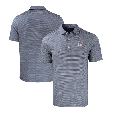 Men's Cutter & Buck  Navy/White Washington Nationals Stars Stripes Forge Eco Double Stripe Stretch Recycled Polo