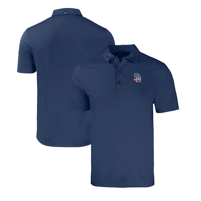 Men's Cutter & Buck  Heather Navy San Diego Padres Stars Stripes Forge Eco Stretch Recycled Polo