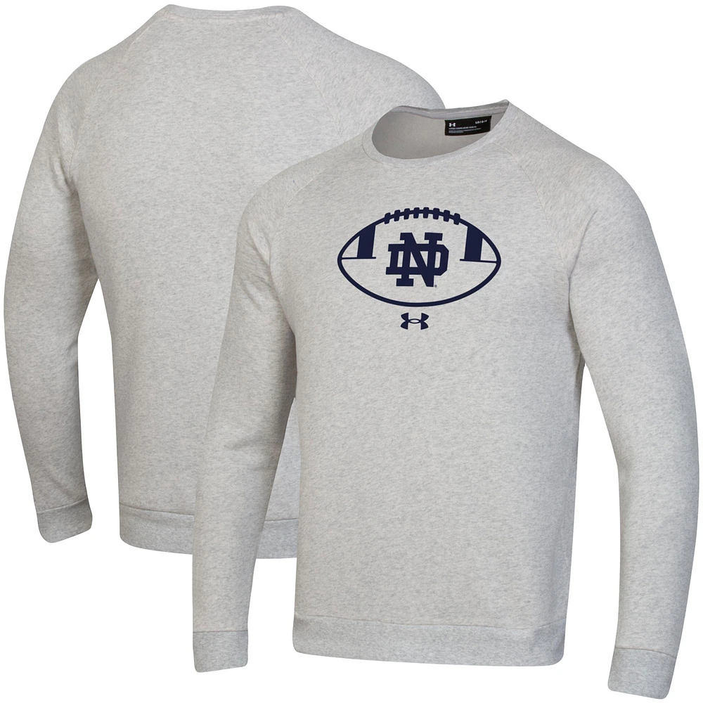 Men's Under Armour  Ash Notre Dame Fighting Irish Football Coaches Rival Raglan Pullover Sweatshirt