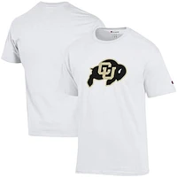 Men's Champion White Colorado Buffaloes Primary Logo T-Shirt