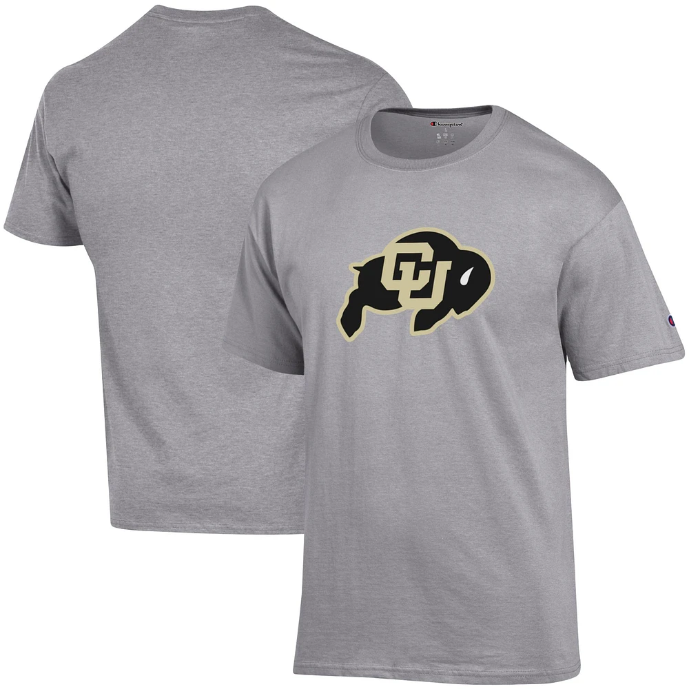 Men's Champion Heather Gray Colorado Buffaloes Primary Logo T-Shirt