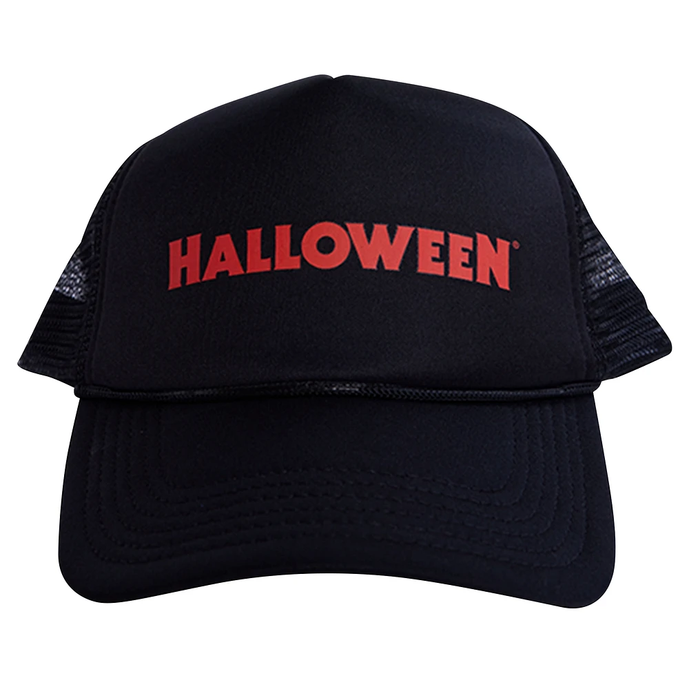 Unisex Contenders Clothing Black Halloween Logo Trucker Hat