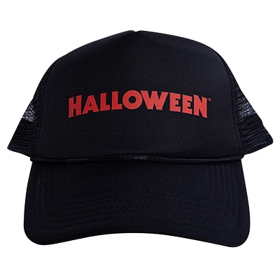Unisex Contenders Clothing Black Halloween Logo Trucker Hat