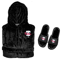 Men's ISlide  Black Philadelphia Phillies Hooded Phantom Robe & Fur Slide Bundle