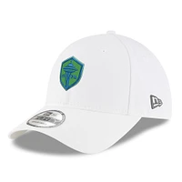 Men's New Era  White Seattle Sounders FC  Primary Logo 9FORTY Adjustable Hat