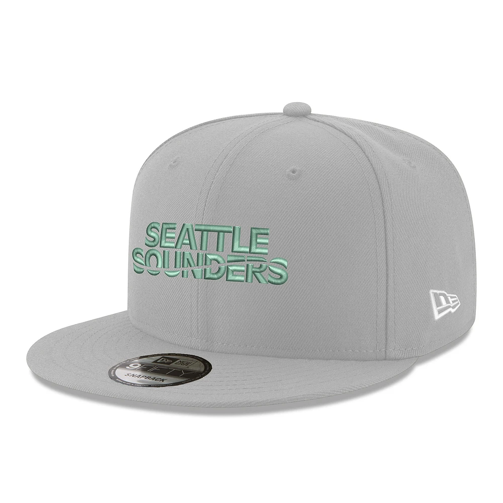 Men's New Era  Gray Seattle Sounders FC  Wordmark 9FIFTY Snapback Hat