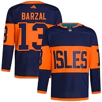 Men's adidas Mathew Barzal Navy New York Islanders 2024 NHL Stadium Series Primegreen Authentic Player Jersey