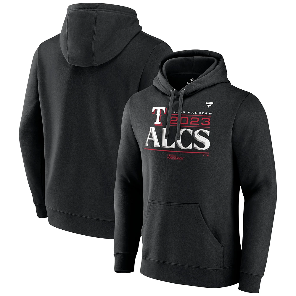 Men's Fanatics Black Texas Rangers 2023 Division Series Winner Locker Room Pullover Hoodie