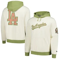 Men's New Era Cream/Green Los Angeles Dodgers Color Pop Pullover Hoodie