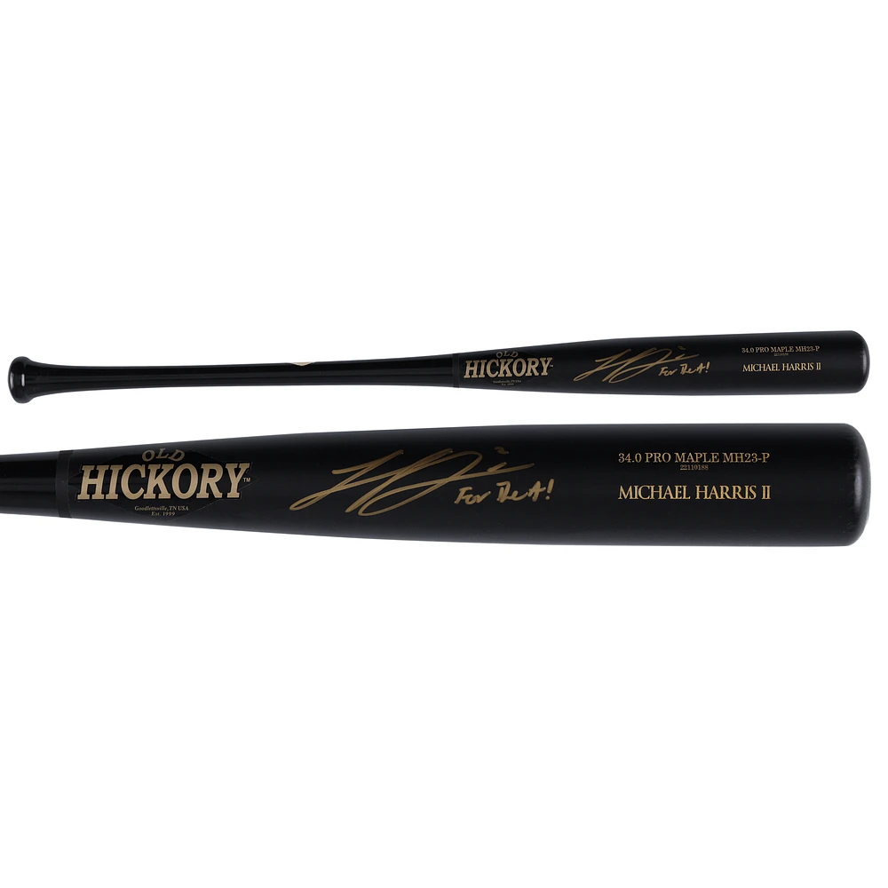 Michael Harris II Atlanta Braves Autographed Old Hickory Game Model Bat with "For The A!" Inscription