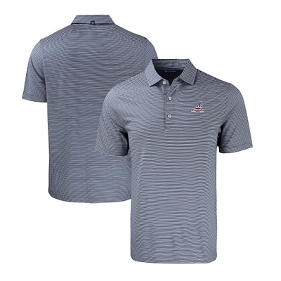 Men's Cutter & Buck  Navy/White Atlanta Braves Stars Stripes Big Tall Forge Eco Double Stripe Stretch Recycled Polo