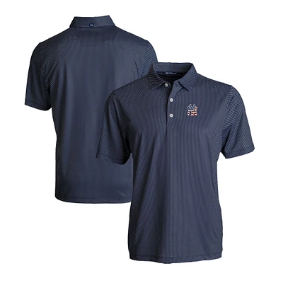 Men's Cutter & Buck  Navy/White New York Yankees Stars Stripes Big Tall Pike Eco Symmetry Print Stretch Recycled Polo