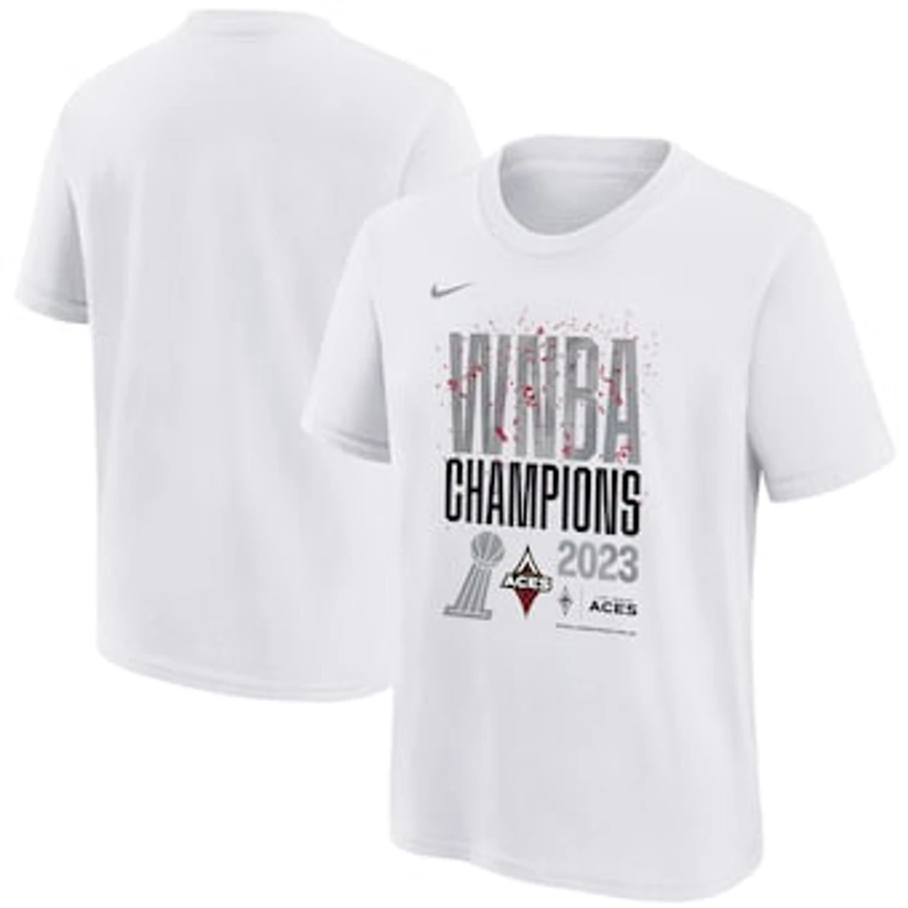 Youth Nike White Las Vegas Aces 2023 WNBA Finals Champions Authentic Parade T-Shirt