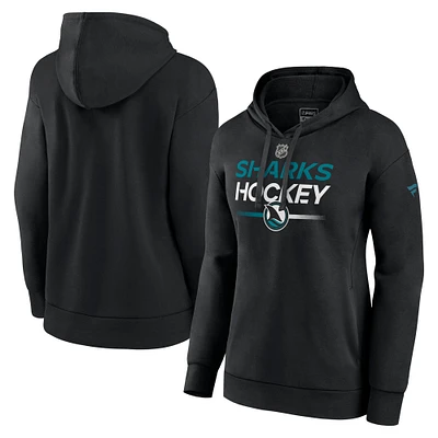 Women's Fanatics Black San Jose Sharks Alternate Wordmark Fleece Pullover Hoodie