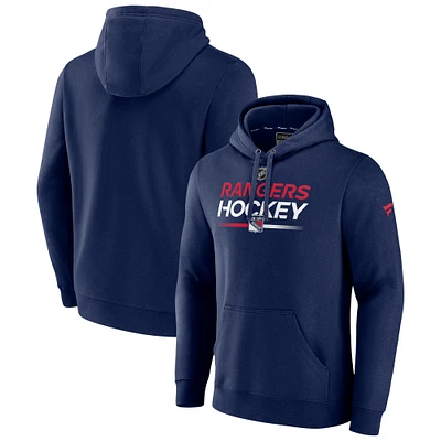 Men's Navy New York Rangers Alternate Wordmark Fleece Pullover Hoodie