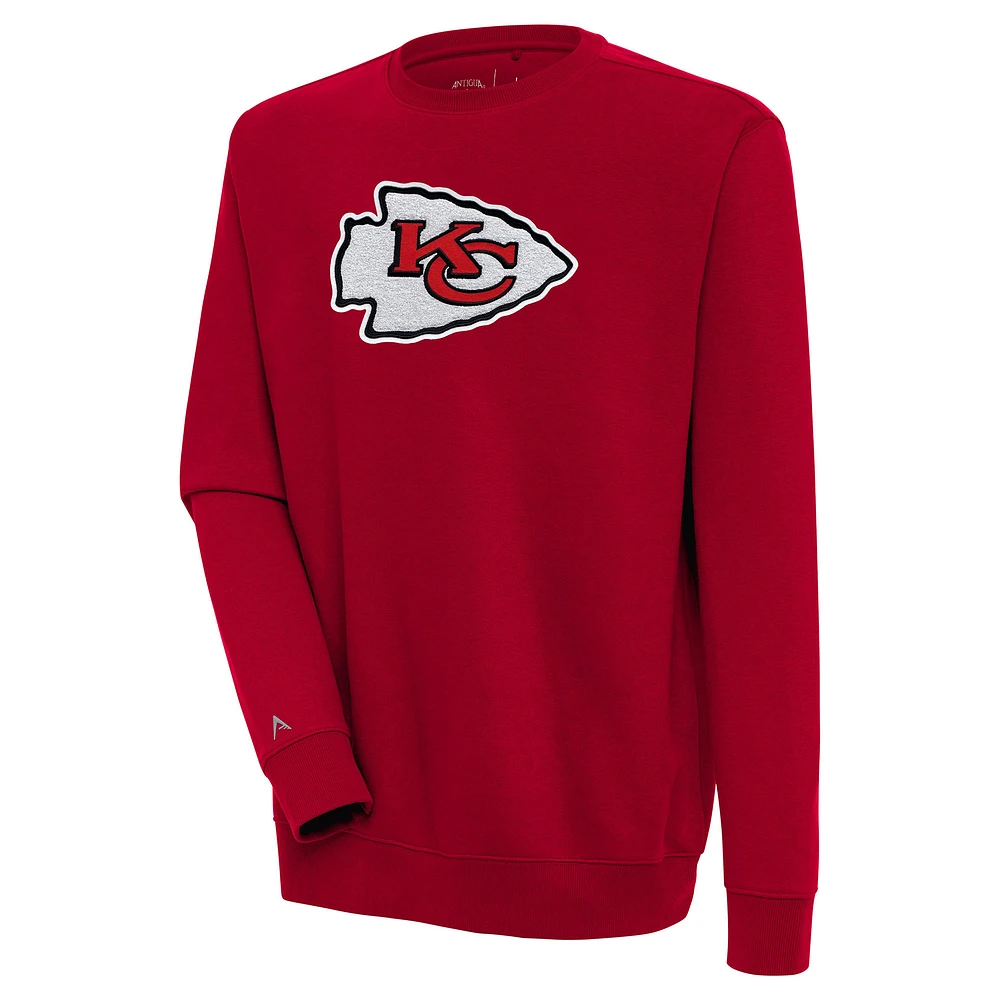 Men's Antigua Kansas City Chiefs Victory Crewneck Pullover Sweatshirt