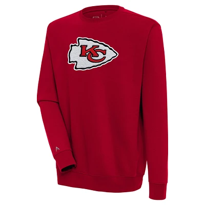 Men's Antigua Kansas City Chiefs Victory Crewneck Pullover Sweatshirt