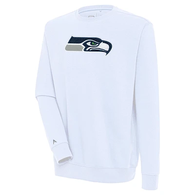 Men's Antigua Seattle Seahawks Victory Crewneck Pullover Sweatshirt