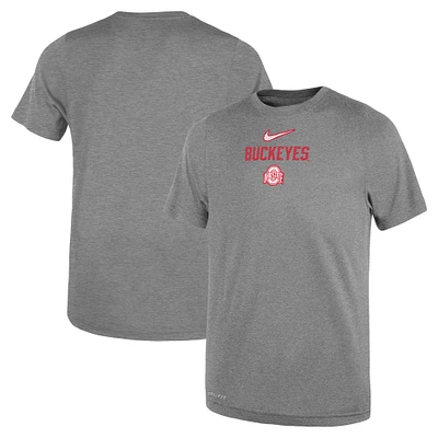 Toddler Nike Heather Gray Ohio State Buckeyes Legend Slogan Performance T-Shirt