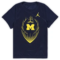 Preschool Jordan Brand Navy Michigan Wolverines Legend Football Performance T-Shirt