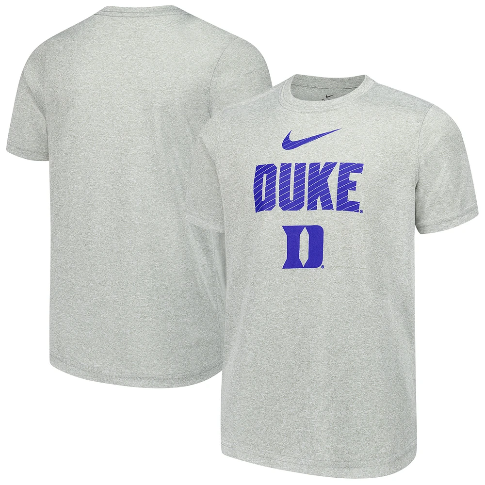 Youth Nike  Gray Duke Blue Devils Legend Slogan Performance T-Shirt