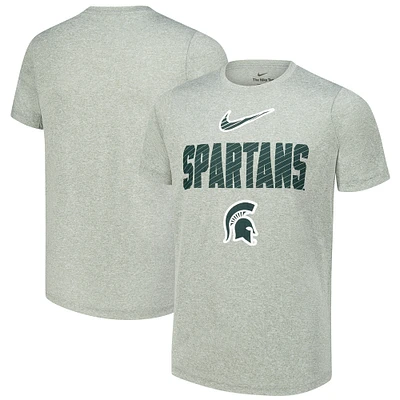 Youth Nike  Gray Michigan State Spartans Legend Slogan Performance T-Shirt