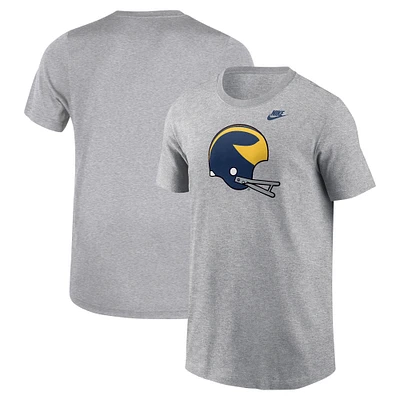 Youth Nike Heather Gray Michigan Wolverines Helmet T-Shirt