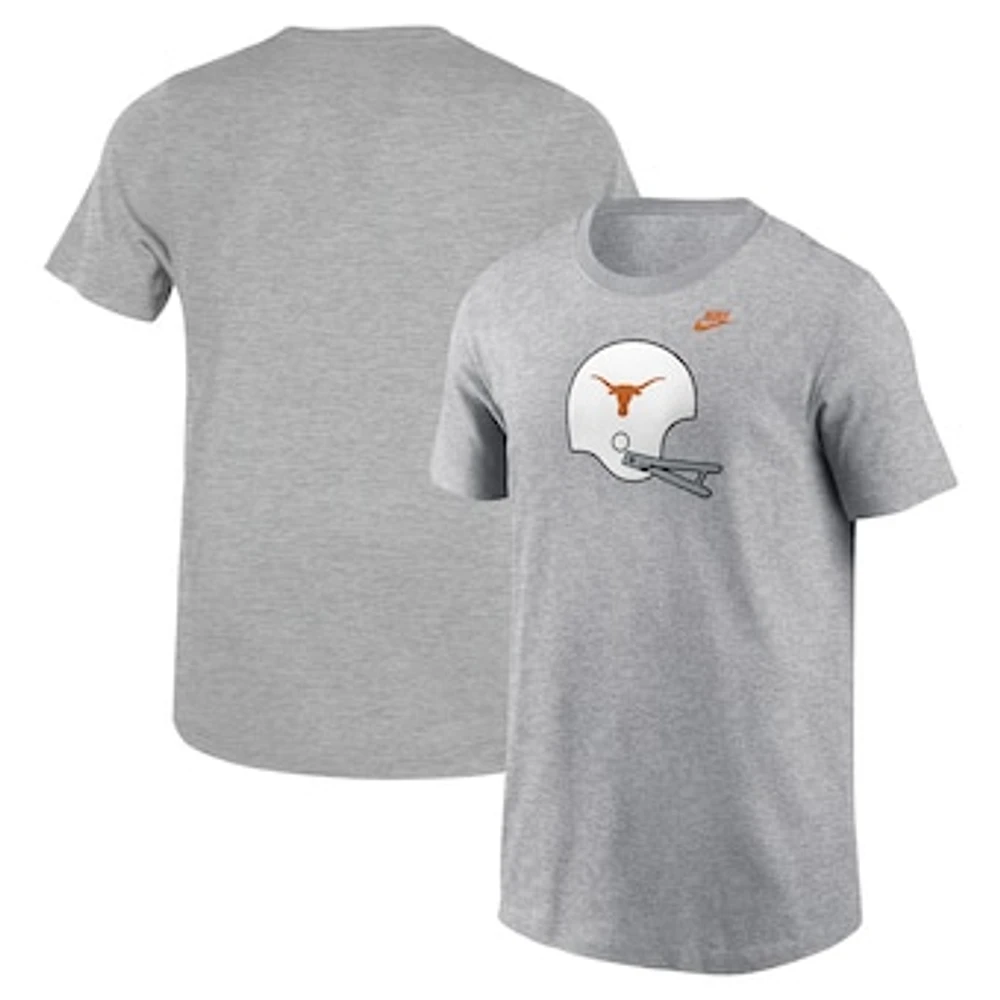 Youth Nike Heather Gray Texas Longhorns Helmet T-Shirt