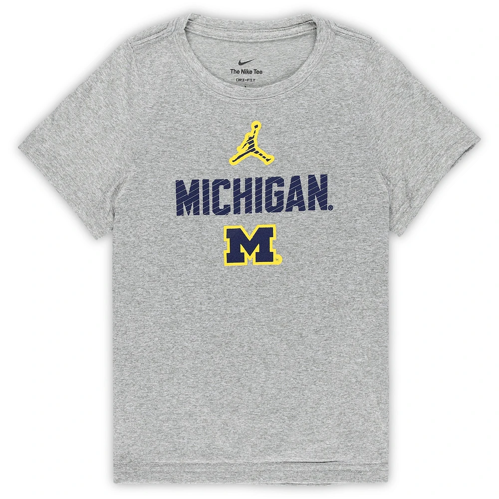 Preschool Jordan Brand Gray Michigan Wolverines Legend Slogan T-Shirt