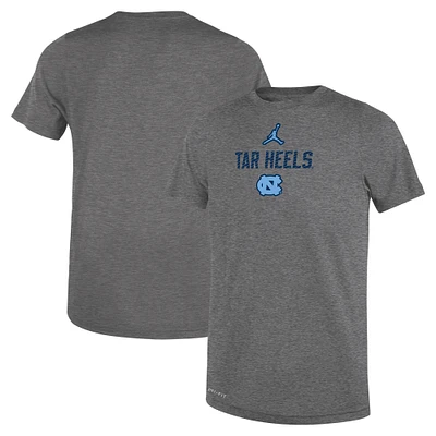 Preschool Jordan Brand Gray North Carolina Tar Heels Legend Slogan Performance T-Shirt