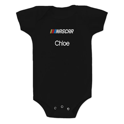 Newborn & Infant Chad Jake  Black NASCAR Personalized Bodysuit