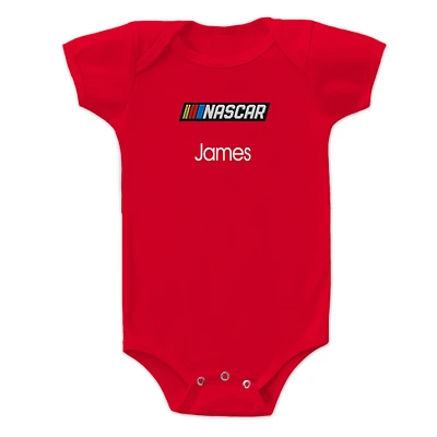 Newborn & Infant Chad Jake  Red NASCAR Personalized Bodysuit