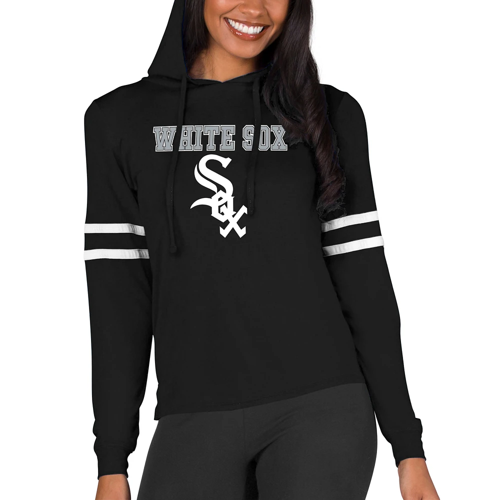 Women's Concepts Sport Black Chicago White Sox Marathon Lightweight Lounge Pullover Hoodie