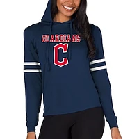 Women's Concepts Sport  Navy Cleveland Guardians Marathon Lightweight Lounge Pullover Hoodie